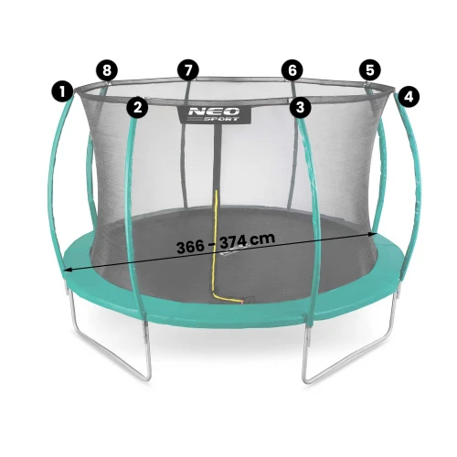 Siatka wewnętrzna do trampolin 374 cm 12ft Neo-Sport