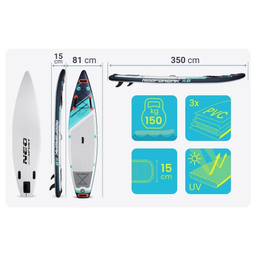 Deska SUP Reefbreak 350 x 81 x 15 cm Neo-Sport 170312