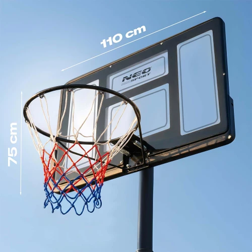 Kosz do koszykówki regulowany 135-300cm stabilny duży Neo-Sport NS-282