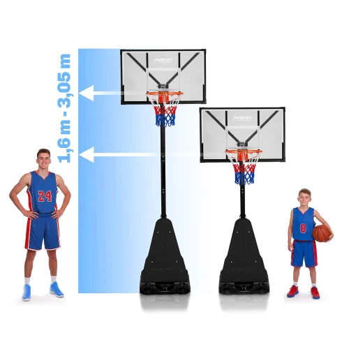 Kosz do koszykówki regulowany 160-305cm stabilny duży Neo-Sport NS-284