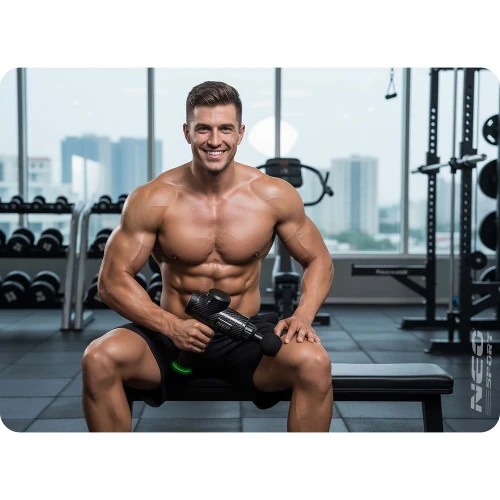 Pistolet do masażu ciała masażer 9 nakładek NS-503 Neo-sport czarny