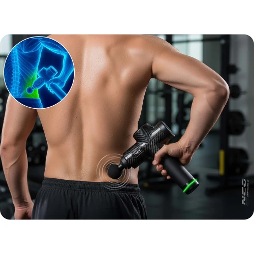 Pistolet do masażu ciała masażer 9 nakładek NS-503 Neo-sport czarny