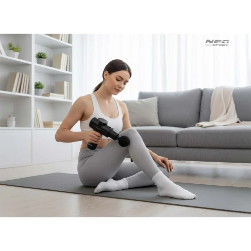 Pistolet do masażu ciała masażer 6 nakładek NS-504 Neo-sport czarny