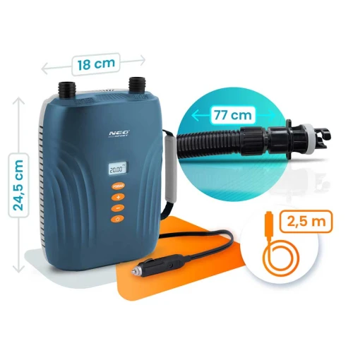Pompka elektryczna do materaca pontonu SUPa + 6 przejściówek 12V Neo-Sport NS-713