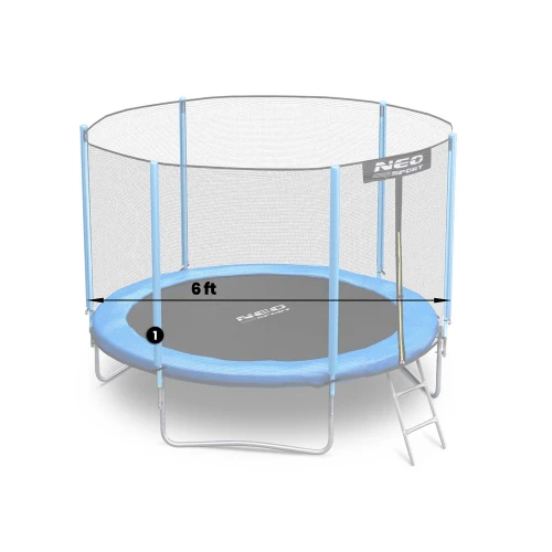 Słupek dolny do trampoliny z siatką zewnętrzną i wewnętrzną 6 ft niebieski Neo-Sport