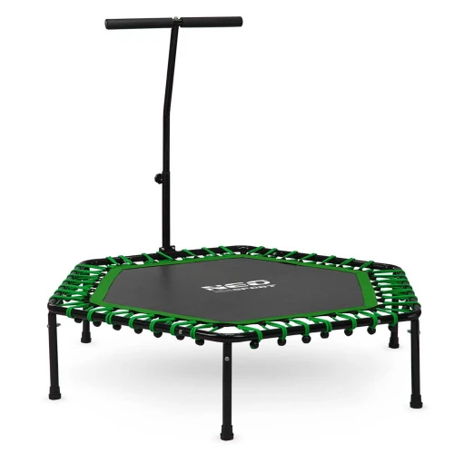 Trampolina fitness z uchwytem 127 cm Neo-Sport - sześciokątna zielona