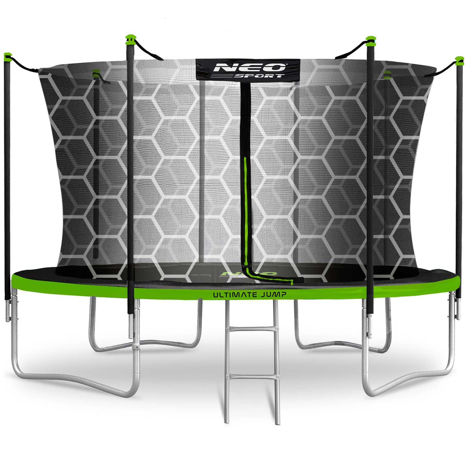 Trampolina ogrodowa 12ft/374cm z siatką wewnętrzną i drabinką Neo-Sport