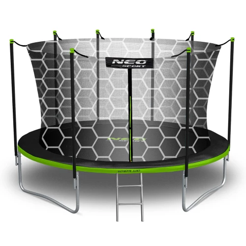 Trampolina ogrodowa 12ft/374cm z siatką wewnętrzną i drabinką Neo-Sport