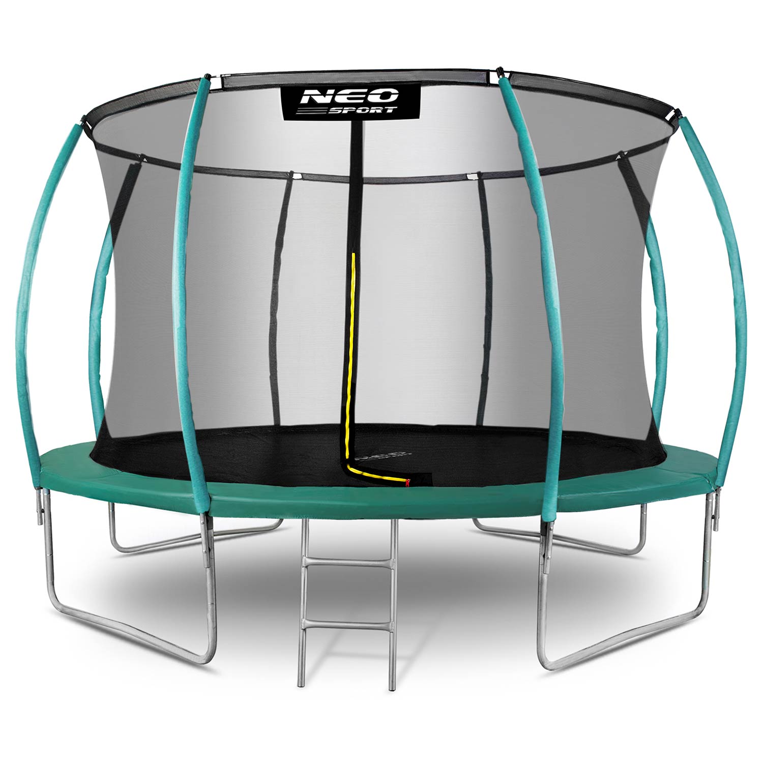 Trampolina ogrodowa 12ft/374cm z siatką, profilowanymi słupkami i drabinką Neo-Sport