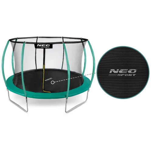 Trampolina ogrodowa 12ft/374cm z siatką, profilowanymi słupkami i drabinką Neo-Sport