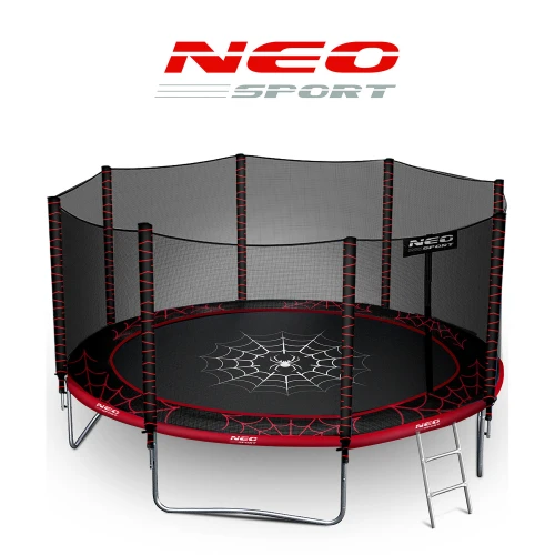 Trampolina ogrodowa 13ft/404cm z siatką zewnętrzną i drabinką Neo-Sport