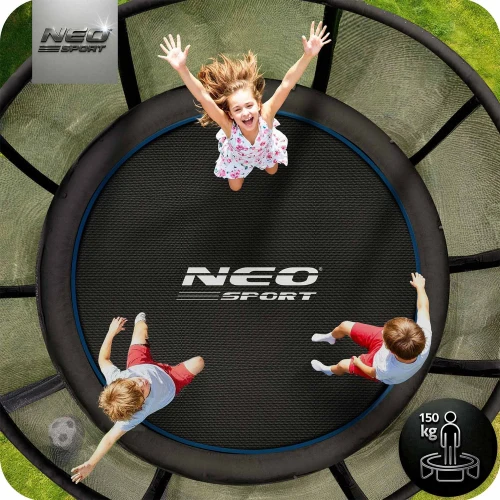 Trampolina ogrodowa 13ft/404cm z siatką zewnętrzną i drabinką Neo-Sport