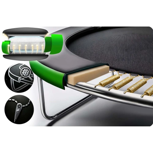 Trampolina ogrodowa 13ft/404cm z siatką wewnętrzną i drabinką Neo-Sport