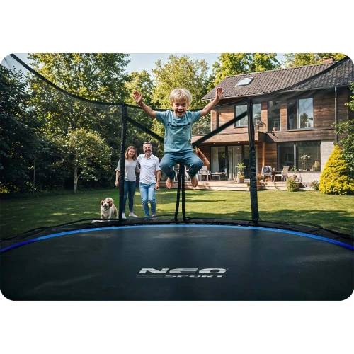 Trampolina ogrodowa 14ft/435cm z siatką zewnętrzną i drabinką Neo-Sport