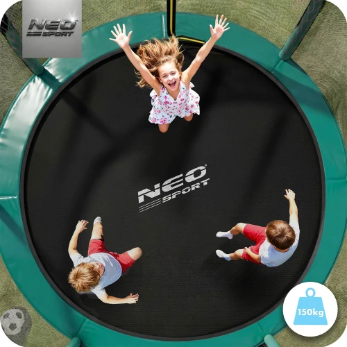 Trampolina ogrodowa 14ft/435cm z siatką, profilowanymi słupkami i drabinką Neo-Sport