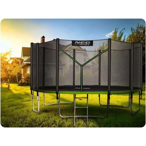 Trampolina ogrodowa 15ft/465cm z siatką zewnętrzną i drabinką Neo-Sport