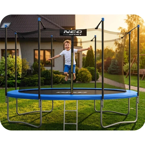 Trampolina ogrodowa 15ft/465cm z siatką wewnętrzną i drabinką Neo-Sport