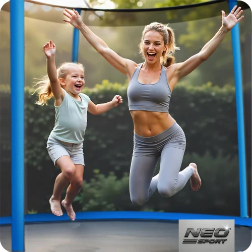 Trampolina ogrodowa 8ft/252cm z siatką zewnętrzną i drabinką Neo-Sport