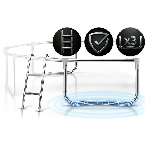 Trampolina ogrodowa 8ft/252cm z siatką zewnętrzną i drabinką Neo-Sport