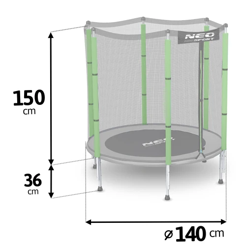 Trampolina ogrodowa dla dzieci 140 cm 4,5ft Neo-Sport