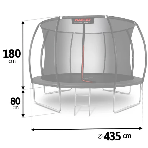 Trampolina ogrodowa profilowana 14ft/435cm z siatką wewnętrzną Neo-Sport