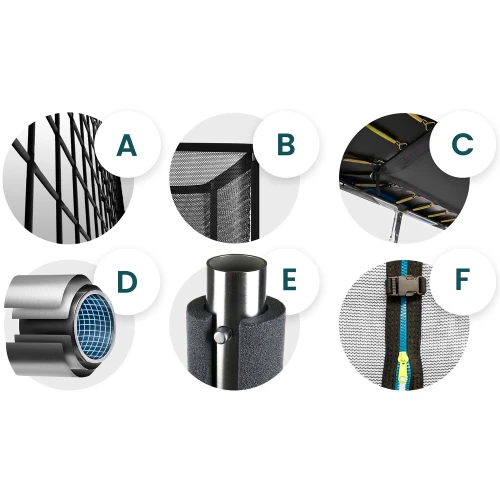  Trampolina ogrodowa prostokątna 12x8ft/366x244cm z siatką zewnętrzną i drabinką Neo-Sport