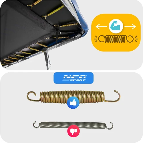  Trampolina ogrodowa prostokątna 12x8ft/366x244cm z siatką zewnętrzną i drabinką Neo-Sport